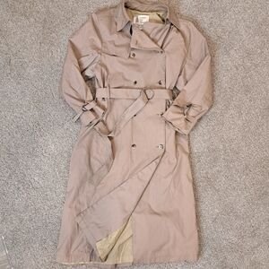 London Fog Vintage Full Length Khaki Trench Coat Medium